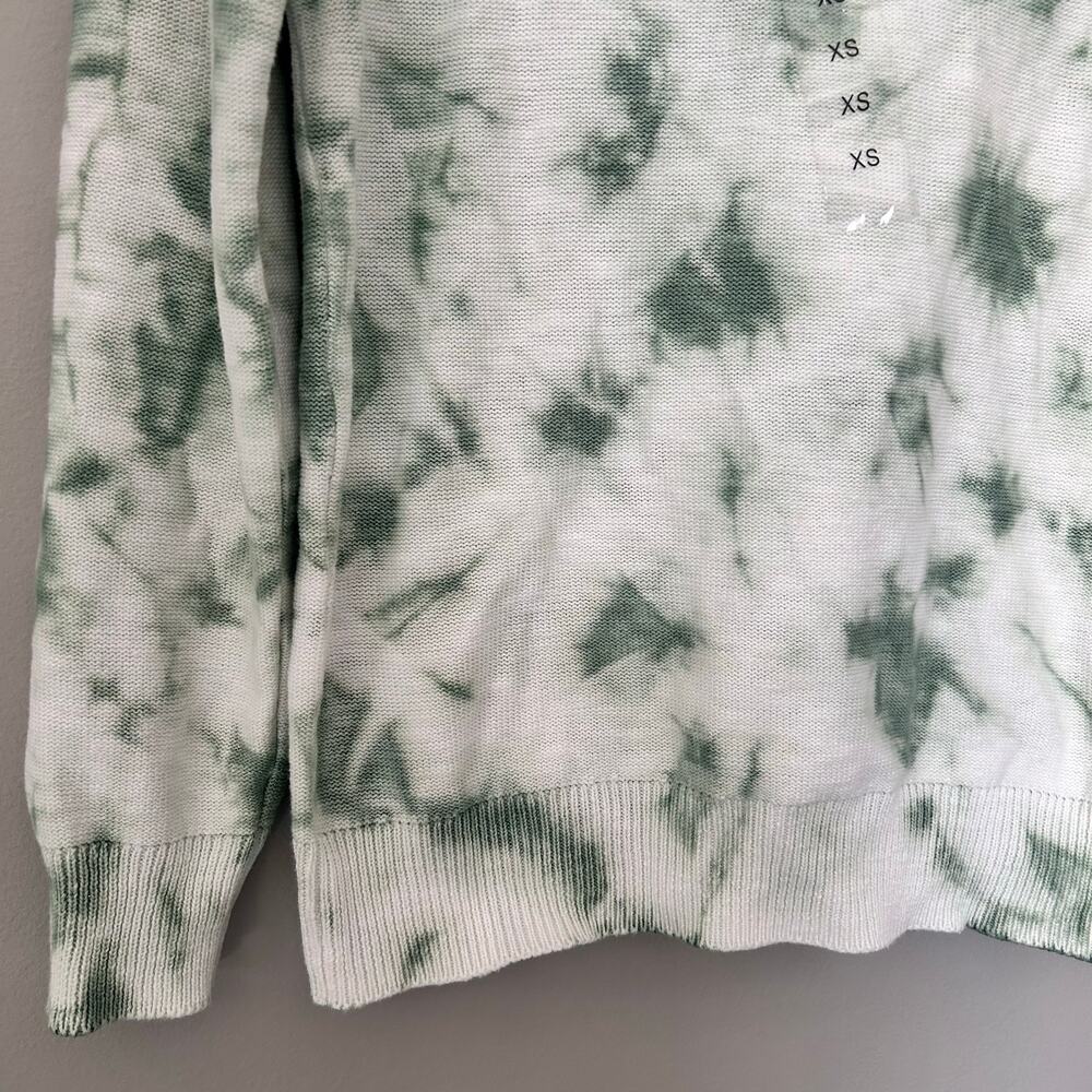 Vintage Weatherproof Green Tie Dye V-neck Hoodied Sweatshirt XS, NWT - Picture 4 of 9